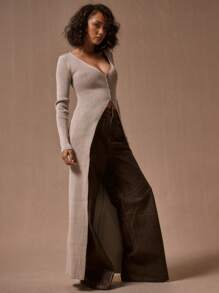 MUSERA 长款纽扣开衫，Y2K 90年代春季休闲可爱春夏机场度假冬季日常办公时尚毛衣 - 彩色 - 查看 2