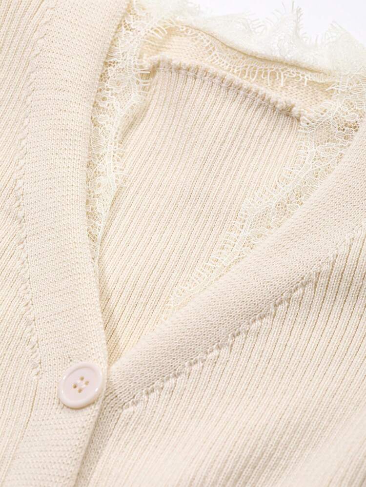 Women Autumn/Winter Casual Elegant Lace Patchwork Slit Sweater Dress,Fall Women Clothes