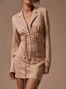 MUSERA 系带西装裙，性感可爱，适合夏季派对、外出度假、老派早午餐、冬日夜晚。