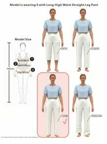 SHEIN EZwear Pantalones rectos de pierna casual y unicolor negro - Negro - Ver 7