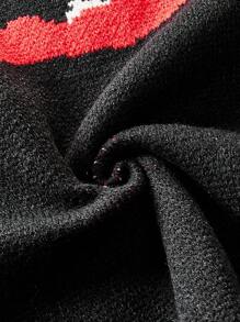 Manfinity VCAY Plus Size Men's Skull Graphic Round Neck Pullover Sweater, Suitable For Autumn/Winter - Multicolor - View 5