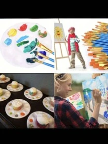 SHEIN 10 pièces/set Pinceaux aquarelle en nylon rose, ensemble de stylos, apprentissage de la peinture à l'huile et acrylique, fournitures d'art pour cadeau du Nouvel An, cadeau de bureau pour élèves. Pinceaux pour artistes pour le corps, le visage, les rochers et la canevas, fournitures d'art et d'artisanat de peinture pour étudiants et adultes, peinture, pinceaux, fournitures de peinture, arts et artisanat