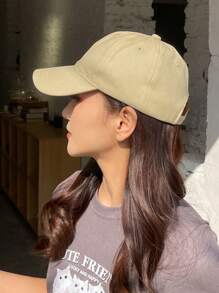 DAZY 女士简约休闲棒球帽 - 卡其色 - 查看 2