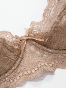 DAZY Áo ngực nâng ngực ren chắp vá gợi cảm - Bụi hồng - Xem 8