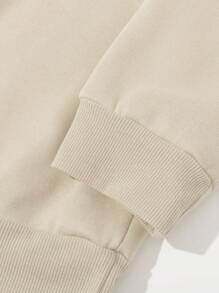 Áo nỉ cổ tròn in hình hoạt hình dễ thương cho bé gái trẻ, dành cho Giáng sinh - Màu Khaki - Xem 3