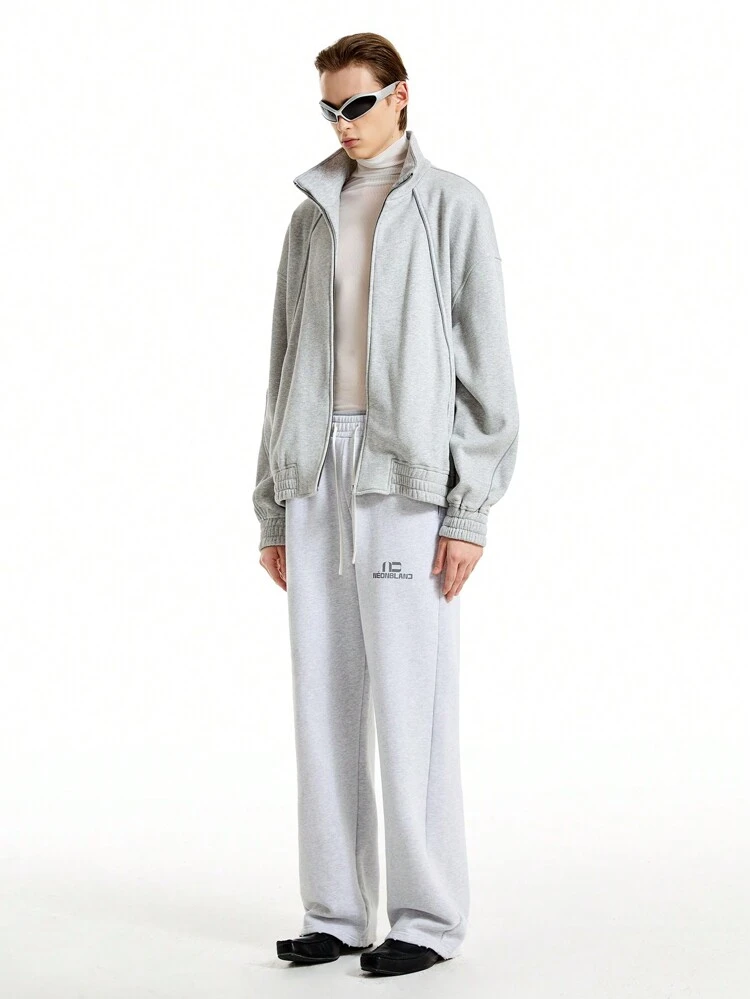 Men's Washed Knit Casual Straight-Leg Joggers, Suitable For Autumn/Winter