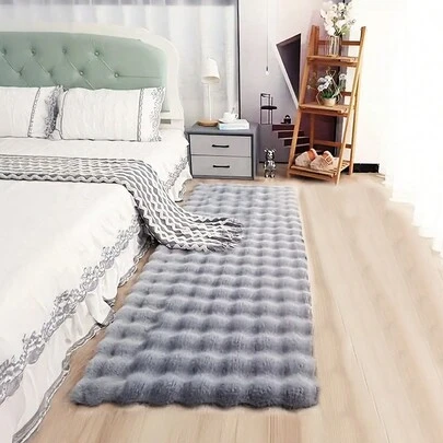 1 件长方形简约灰色优质毛绒地毯，柔软蓬松，易于清洁，温暖可爱，室内装饰地毯，面料柔软舒适，适用于卧室、客厅、沙发、茶室等区域，秋季装饰，秋季装饰，房间装饰