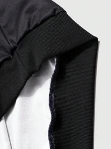 Manfinity LEGND Conjunto de 2 piezas para hombre talla grande: sudadera de cuello redondo con estampado de letras en degradé y pantalón de chándal, informal