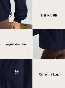 In My Nature Áo khoác ngoài trời dài tay in họa tiết cây xanh cho nữ - Xanh đậm - Xem 4