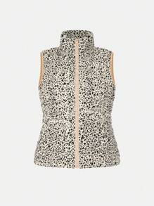 SHEIN Essnce 女士纯色拼接无袖简约羽绒服，休闲日常穿着 - 彩色 - 查看 6
