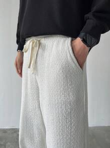 Manfinity Hypemode Pantaloni della tuta con vita a cordino, tasche, gamba ampia, morbidi, di colore unito, da uomo