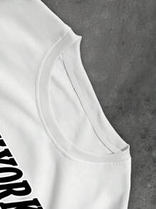 Manfinity Sporsity Plus Size Men Letter & Number Graphic T-Shirt And Shorts Set