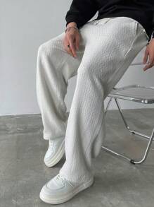 Manfinity Hypemode Pantaloni della tuta con vita a cordino, tasche, gamba ampia, morbidi, di colore unito, da uomo