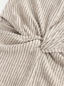 Tween Girls' Casual Twist Design Long Sleeve Midi Dress - Grey - View 7