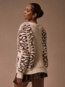 MUSERA Cardigan boutonnée à motif logo, style Y2K, décontracté et mignon pour le printemps, années 90