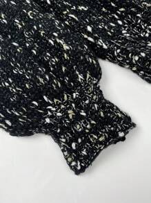 Women's Autumn/Winter Casual Blended Color-Blocked Round Neck Long Sleeve Bell Sleeve Sweater Top