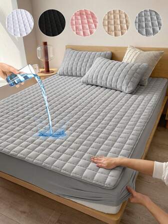 1 件绗缝床笠、床上用品、床垫保护套、床罩、纯色床单、柔软舒适的床上用品、简约风格家纺、抗起球、全尺寸床垫套、适合所有尺寸的床 - 单人床、双人床、大号床、特大号床、适合所有季节、床上用品礼品、可机洗、不含枕头和枕套、返校季、秋季装饰、秋季装饰、房间装饰