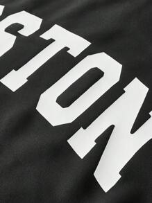 Manfinity VCAY 2pcs Men's Casual Letter Print Round Neck Short Sleeve T-Shirt & Shorts Set, Summer