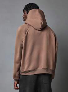 SUMWON Casual Two-Tone Hoodie With Technical Pocket Designer Fleece Sweatshirt Fall Winter Streetwear Sportswear Workout Athletic Urban Contemporary Loungewear - Camel - View 2