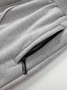 Manfinity Homme Men Drawstring Waist Thermal Lined Pants, For Fall Winter