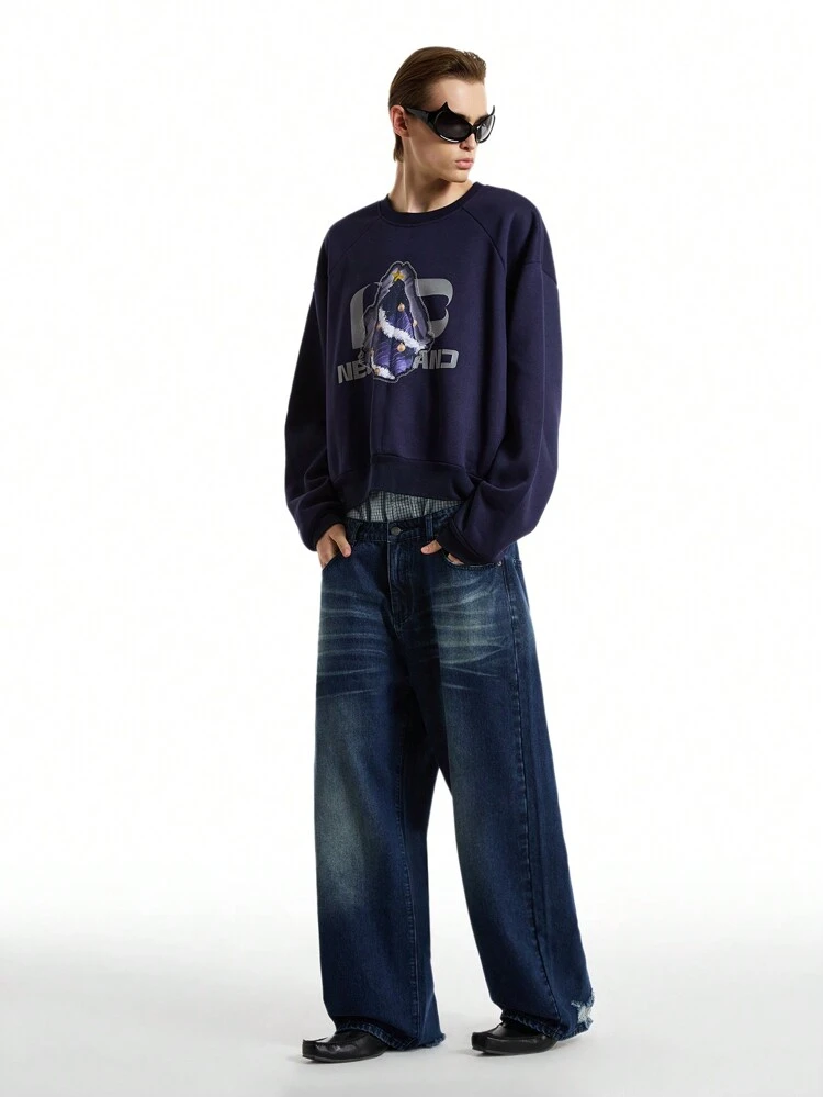 Men's Casual Everyday Washed Straight Leg Loose Denim Jeans For Autumn