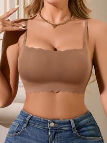 1 件女士无缝无钢圈休闲文胸 - 咖啡棕 - 查看 5