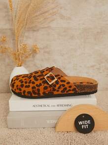 SHUZIA 女式波士顿木屐宽版豹纹一脚蹬穆勒鞋圣诞假期秋冬季度假氛围 - 彩色 - 查看 5