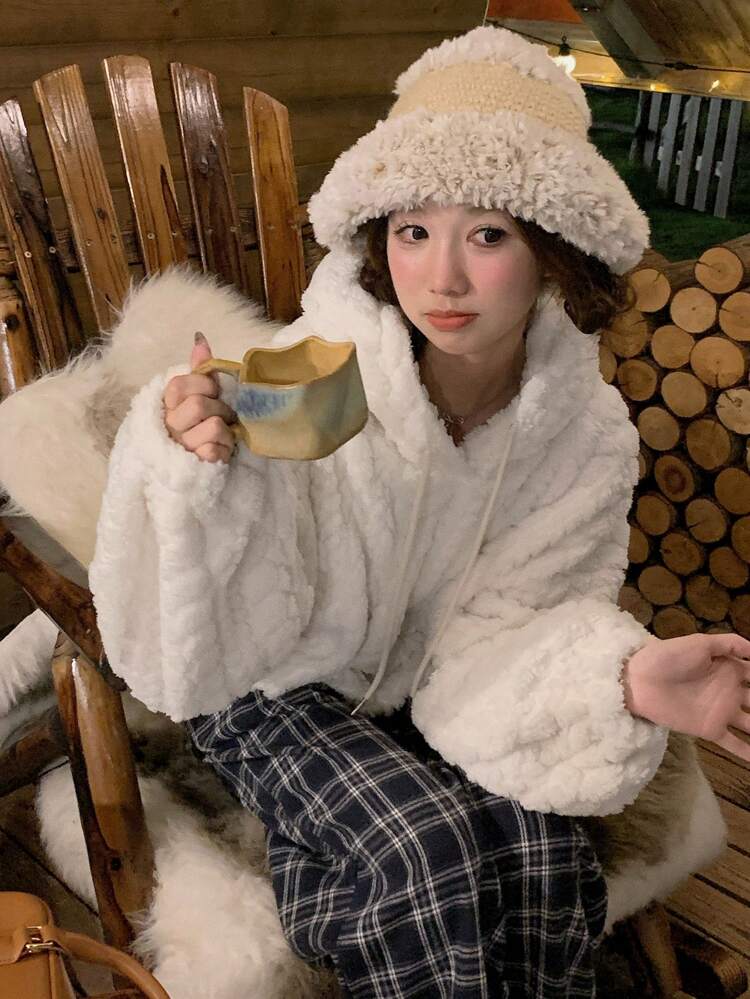 Women Casual Loose Fit Hooded Fleece Long Sleeve Sweatshirt, Winter Clothes,Fall Women Clothes,Thermal Lined Hoodies