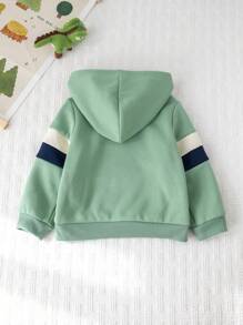 Cozy Pixies Baby Boy Letter Grafische Capuchon Lange Mouw Pullover Sweatshirt, Casual Veelzijdig