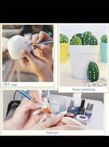 10 Peças/Conjunto Pincel de Cabelo de Nylon Verde Menta para Pintura em Aquarela, Aprendizado DIY Óleo Acrílico Conjunto de Pincéis de Pintura, Suprimentos Novos Presentes de Ano, Presentes de Escritório Estudantil. Pincéis de Corpo, Rosto, Rocha, Tela para Artistas, Suprimentos de Arte e Artesanato de Pintura para Estudantes e Adultos, Volta às Aulas, Material Escolar - Verde - Visão 4