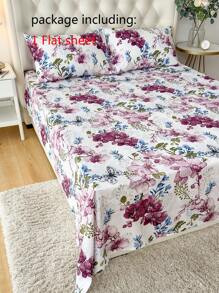 1件植物图案床单，轻盈透气，柔软亲肤 - 彩色 - 查看 3