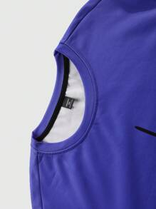 Manfinity LEGND Conjunto de 2 piezas para hombre talla grande: sudadera de cuello redondo con estampado de letras en degradé y pantalón de chándal, informal