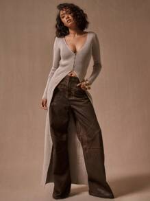 MUSERA 长款纽扣开衫，Y2K 90年代春季休闲可爱春夏机场度假冬季日常办公时尚毛衣 - 彩色 - 查看 4