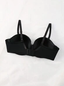 Plus Size Elegant Ditsy Floral Print Lace Trim Lingerie Brassiere - Multicolor - View 2