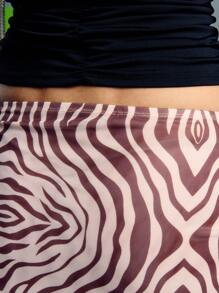 SHEIN Unity Swirl Print Mesh Mini Fashion Bodycon Skirt - Multicolor - View 7