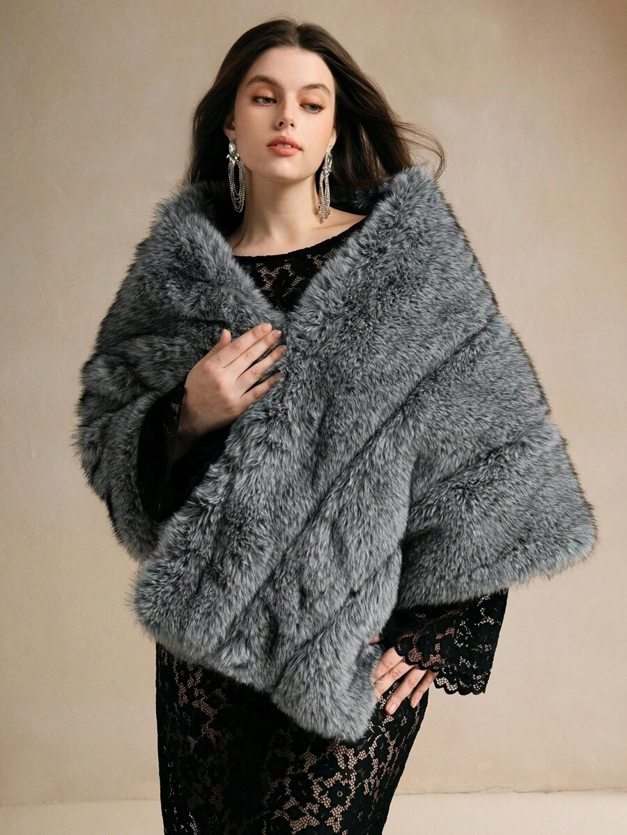 Anewsta Poncho de mujer talla grande, elegante y de alta gama