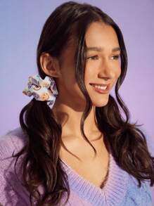 SmileyWorld® | SHEIN 3pcs/Set Smiling Face Scrunchies, Suitable For Everyday Wear - Multicolor - View 3