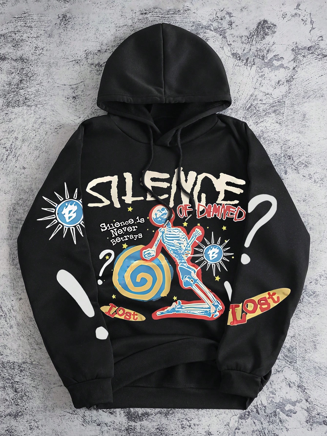 Manfinity Dauomo Men's Letter Print Minimalist Hoodie, Casual Daily Wear