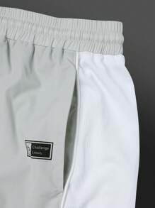 Manfinity Sport Corelite Boyfriend Style Men's Solid Color Zipper Front Short Sleeve Top And Shorts Casual Sports Suit Set