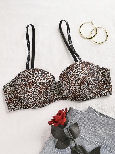 淑女豹纹时尚胸罩