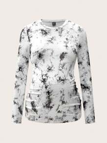 SHEIN 3 pièces/Set Top de maternité décontracté à col rond manches longues, ensemble de t-shirts moulants de grossesse - Multicolore - Voir 5