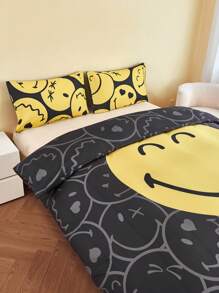 SmileyWorld® | SHEIN 卡通表情设计床上用品套件 - 彩色 - 查看 1