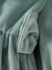 Sukienka z długim rękawem dla dziewczynki w kontrastowym kolorze, jesień/zima