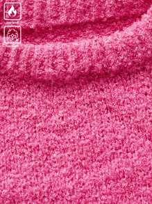 Manfinity Hypemode Áo len trễ vai trơn màu thường ngày cho nam, Thu/Đông - Hồng - Xem 4