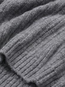 DAZY Pull ample et élégant de couleur unie pour femmes, vêtements d'automne - Gris - Voir 7