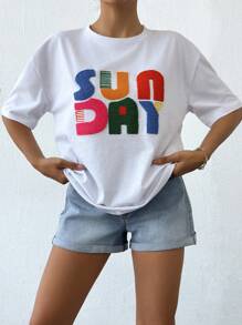 EURMUSE 刺绣细节白色 T 恤 - 白色 - 查看 5