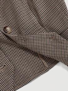 SHEIN MOD Vintage Plaid U-Neck Front Button Pocket Casual Suit Vest Jacket