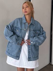 DAZY Chaqueta vaquera de estilo casual y urbano para mujer, ropa de otoño