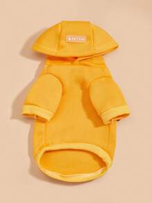 PETSIN 1pc Pet Thermal Lined Warm Hoodie For Cats & Dogs, Yellow