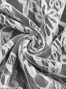 SHEIN MOD 白色蕾丝背心鱼尾裙两件套梦幻正式套装、舞会套装、巡航女士服装、衣服、90 年代服装、秋季套装、韩国时尚、僵尸新娘、伴娘套装、晚宴服装、生日女士服装、返校节、荷叶边套装、文艺复兴 - 黑與白 - 查看 3